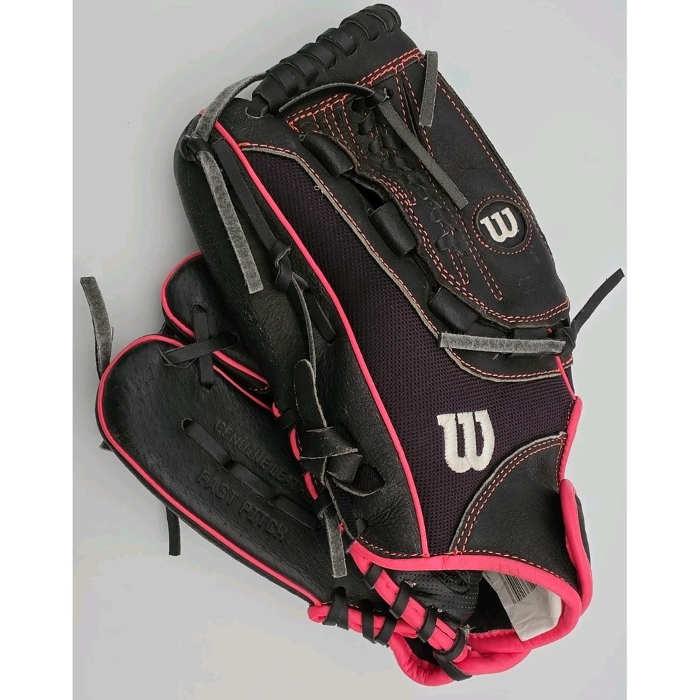 Wilson Flash Fast Pitch 12" Glove Left Hand Throw Leather Pink Black A04LF1612